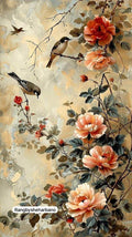 Rice Paper-Floral Bird Design