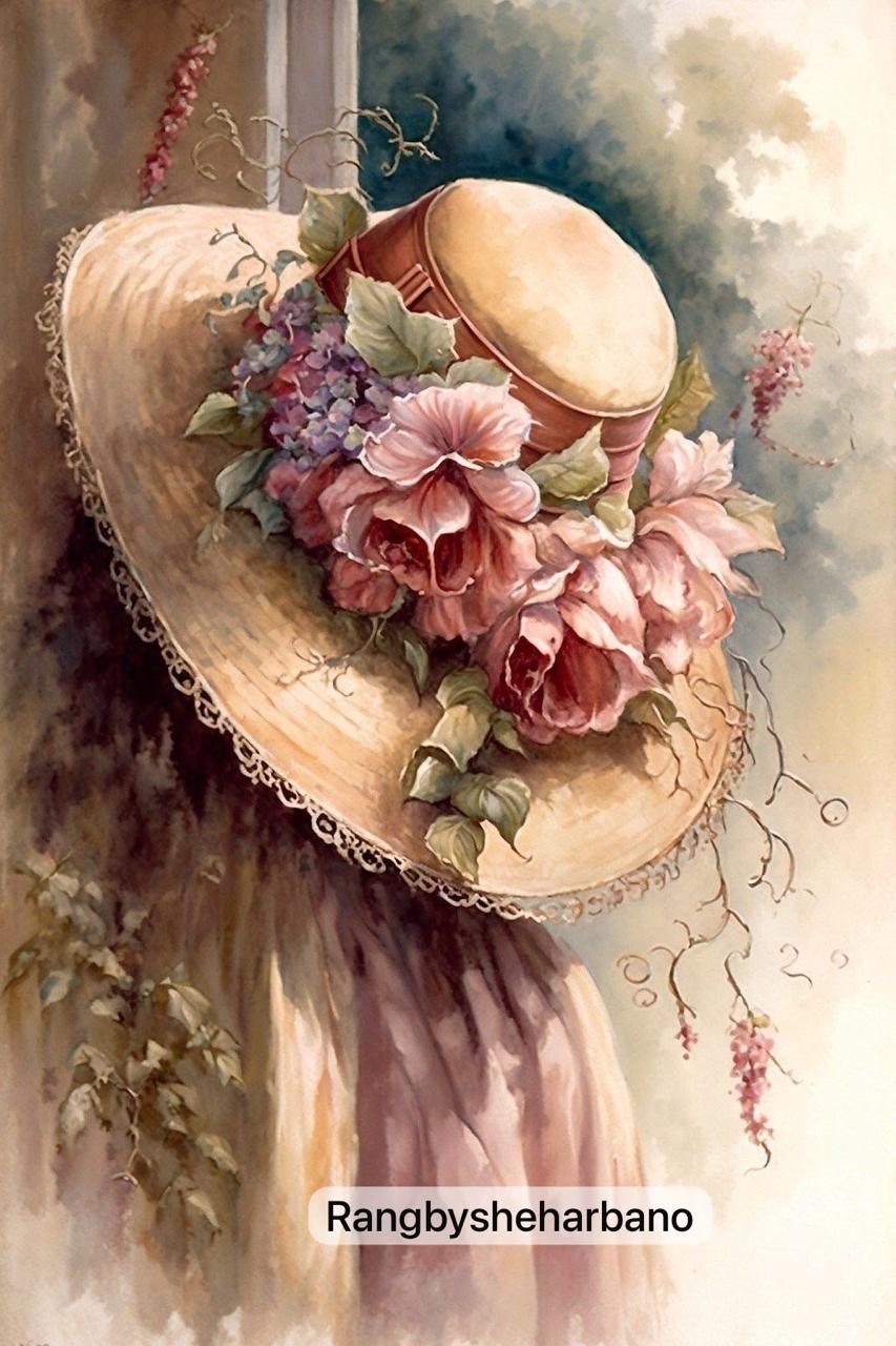 Rice Paper-Floral Hat Design