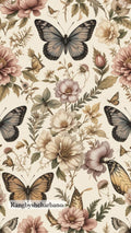 Rice Paper-Floral Butterfly Design