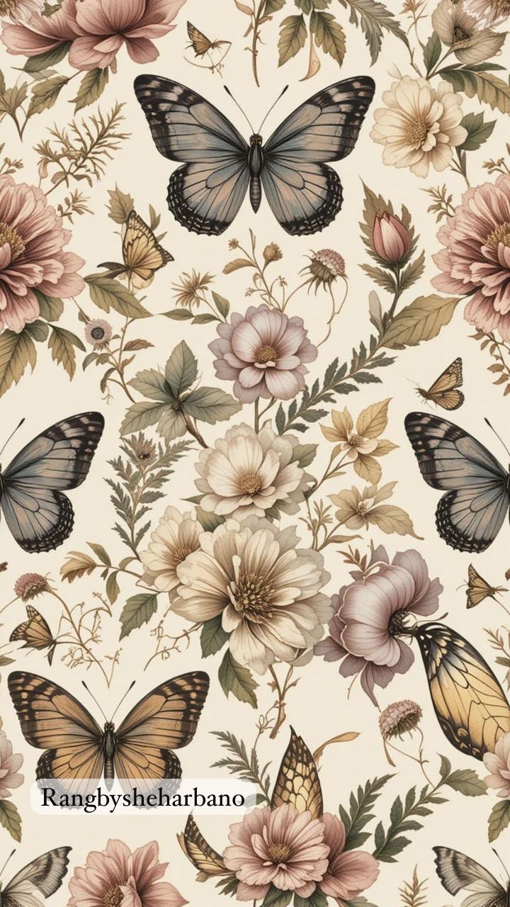 Rice Paper-Floral Butterfly Design